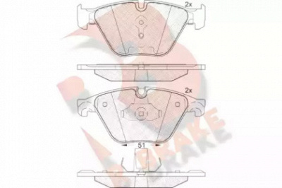 R BRAKE rb1998 -  Комплект тормозных колодок, дисковый тормоз